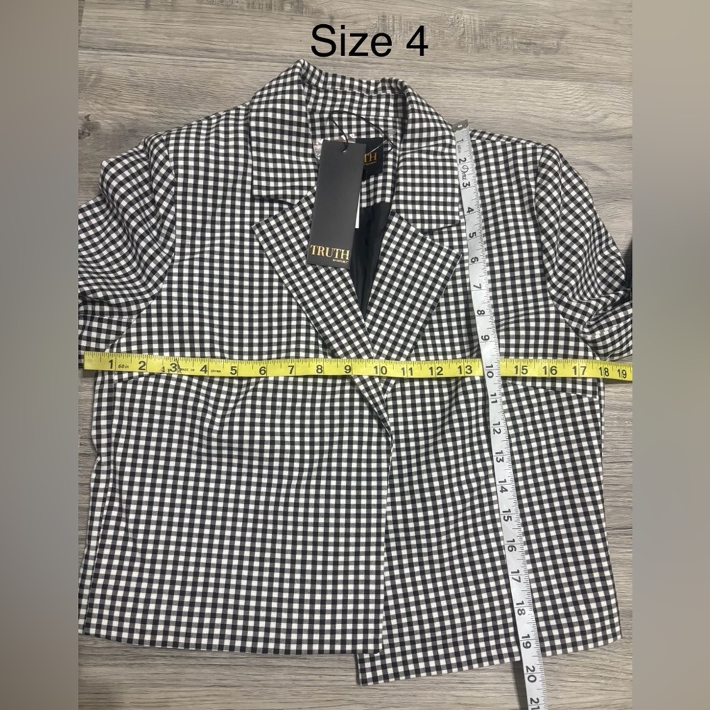 TRUTH BY REPUBLIC Womens Checkered Blazer Jacket NWT - Picture 6 of 9
